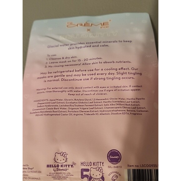 2x Hello Kitty Creme Shop Sheet Mask Look So Cool 0.84 fl 50th Anniversary - Picture 4 of 4